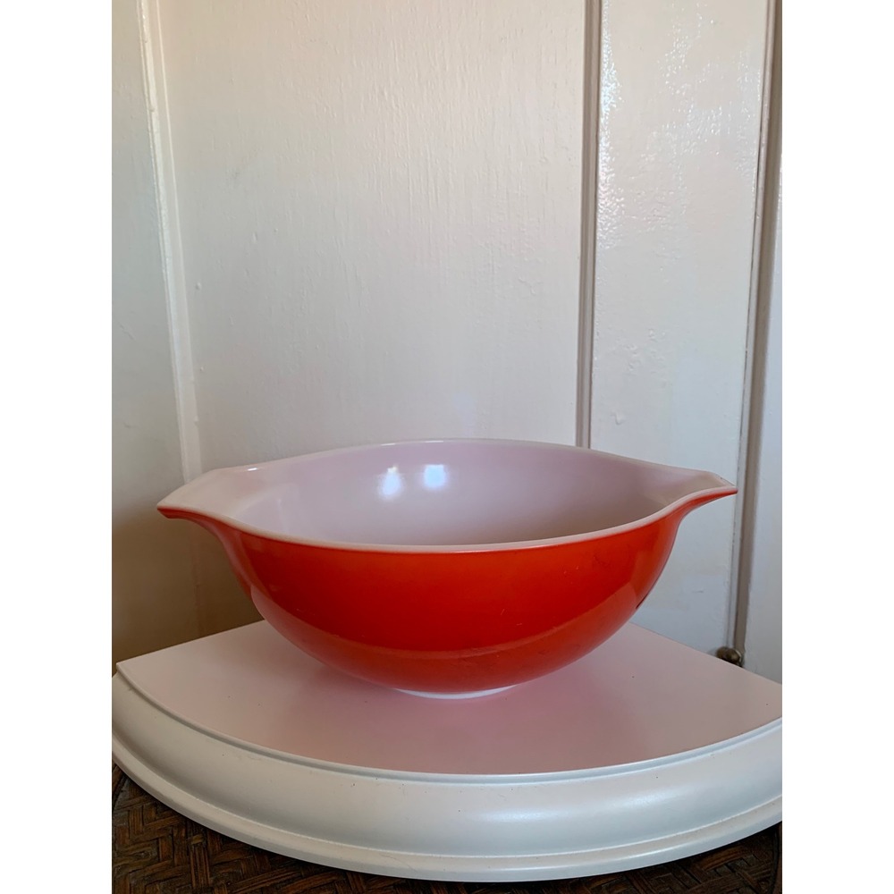 Vintage Pyrex Friendship Red Cinderella Mixing Bowl 444 4 Quart Large Spout